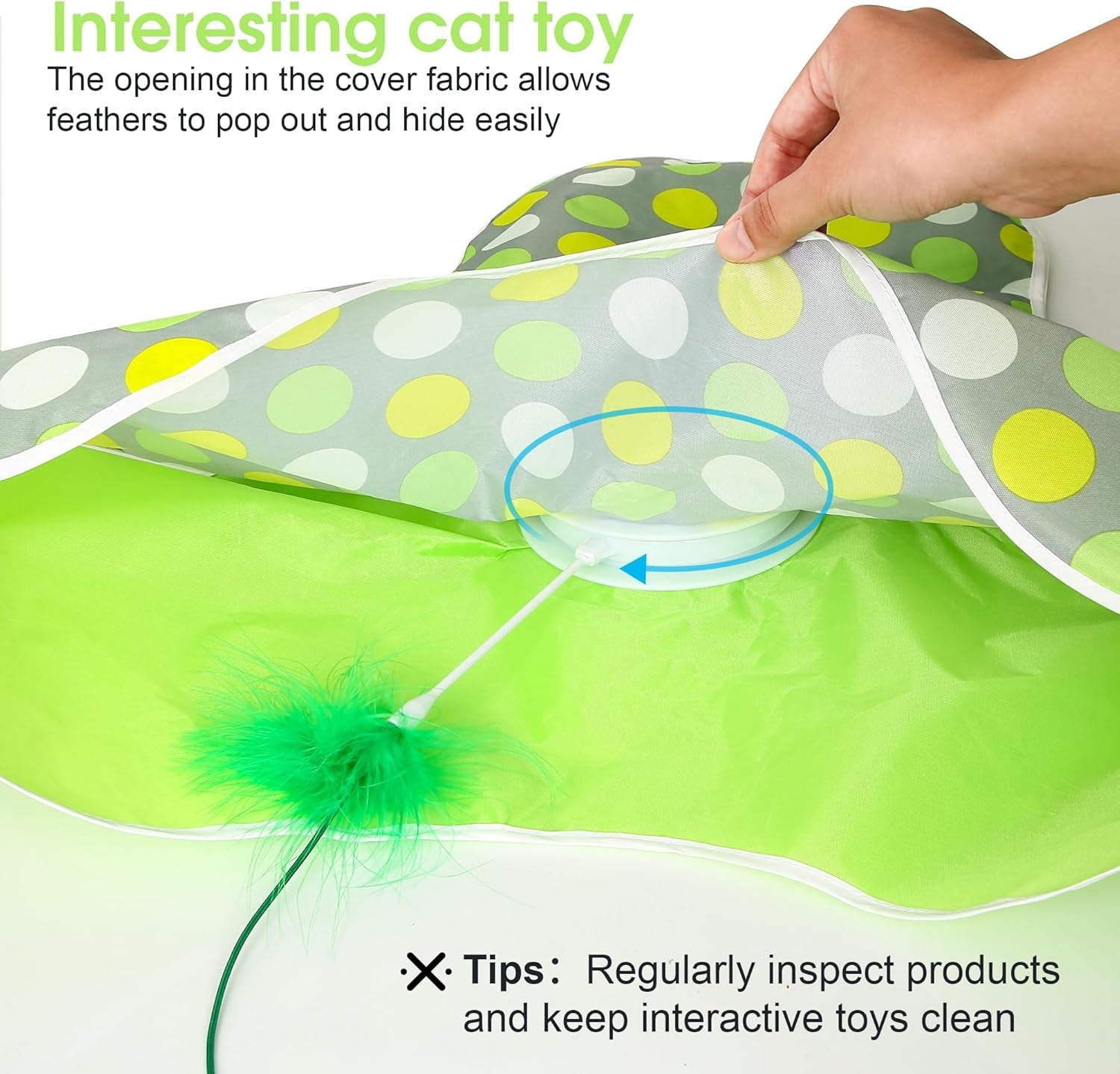 Interactive Cat Toys for Indoor Cats & Kittens - Automatic Hide & Seek Toy with Feather Tail,Squeaky Mouse Sounds, Motion Activated,Usb Rechargeable Boredom Relief & Self Play Enrichment Game