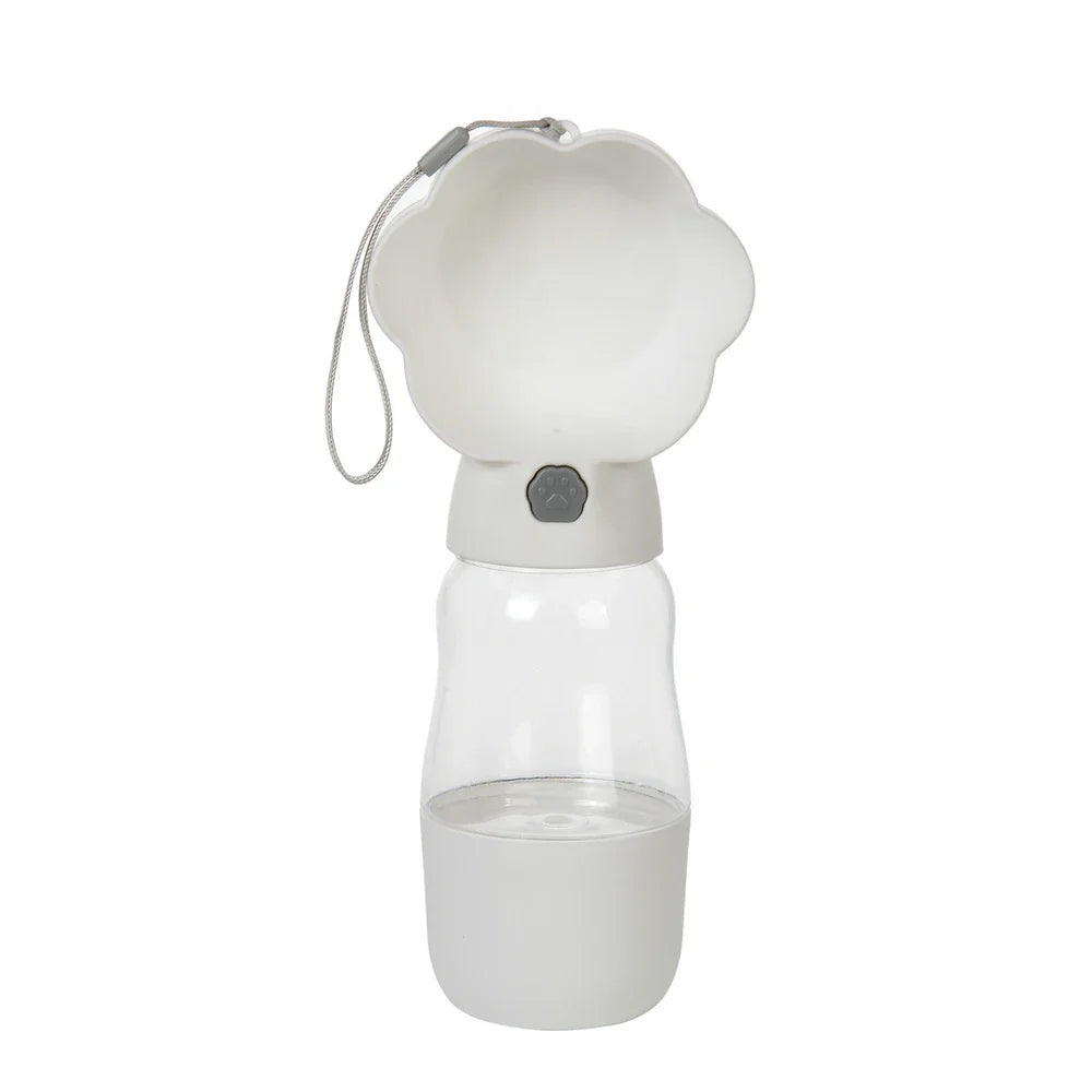 2 in 1 Dog Water Bottle with Food Container 530Ml Outdoor Portable Pet Water Dispenser Feeding Bowl for Small Large Dogs Cats