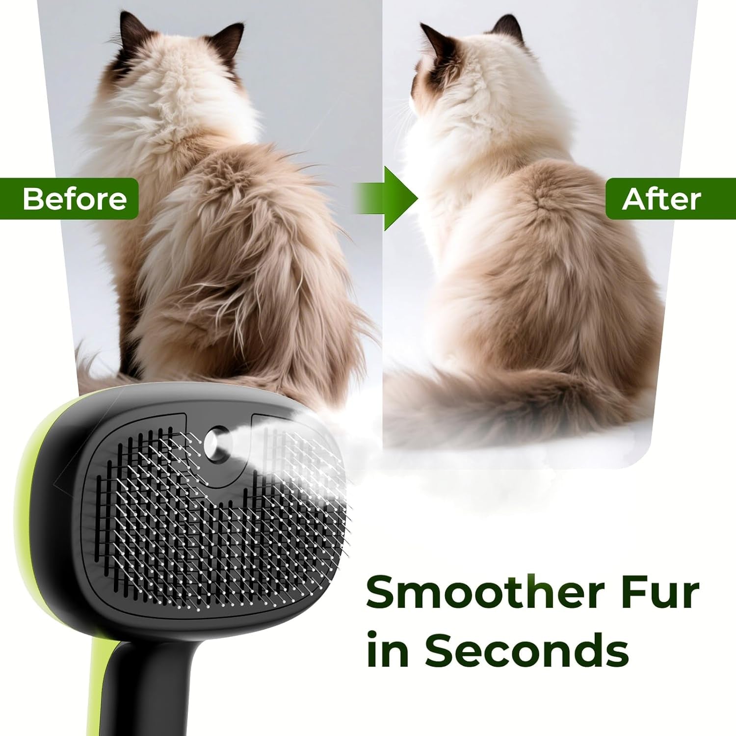 Steam Cat Brush Self Cleaning Pet Grooming Brush with Mist Spray