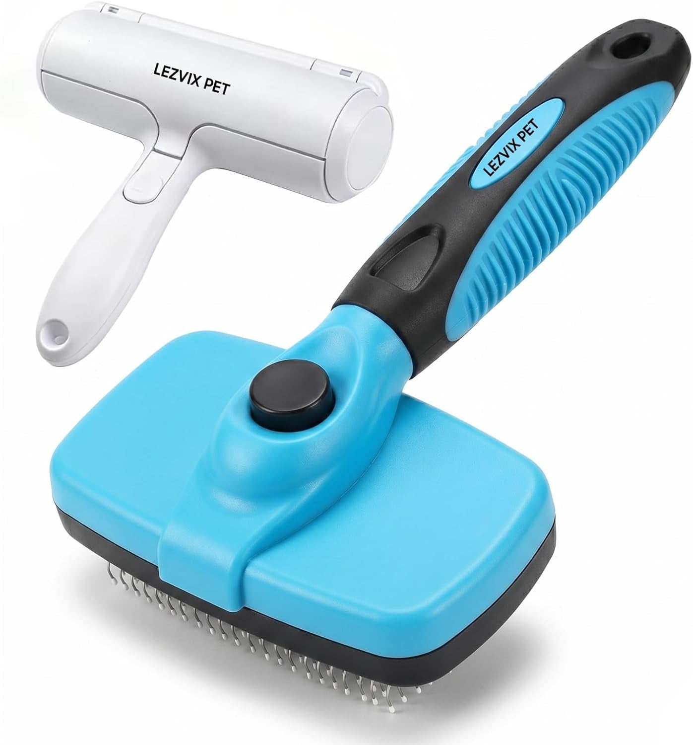 Self Cleaning Slicker Brush for Dogs & Cats – Dog & Cat Grooming Brush for Shedding, Deshedding, Undercoat Care & Loose Fur Removal