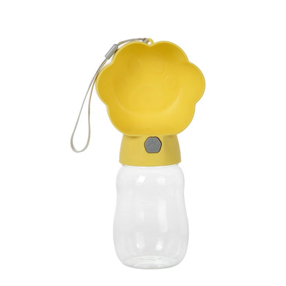 2 in 1 Dog Water Bottle with Food Container 530Ml Outdoor Portable Pet Water Dispenser Feeding Bowl for Small Large Dogs Cats