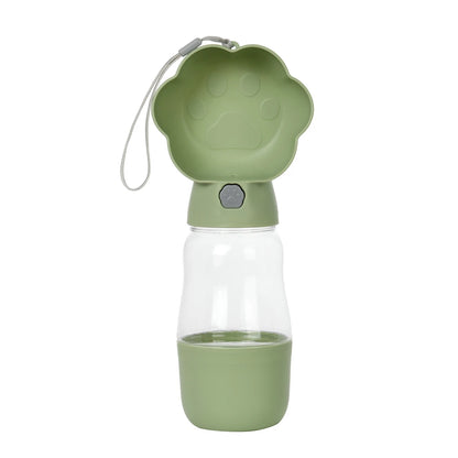 2 in 1 Dog Water Bottle with Food Container 530Ml Outdoor Portable Pet Water Dispenser Feeding Bowl for Small Large Dogs Cats