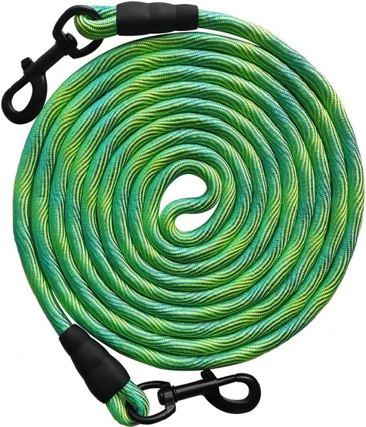 8Ft 12Ft 20Ft 30Ft 50Ft 75Ft Dog Tie Out Long Tether Rope Dog Lead, Outdoor Yard Leash, Large Medium Dogs Training, Playing, Camping, Backyard (Green, 50 Foot)