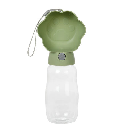 2 in 1 Dog Water Bottle with Food Container 530Ml Outdoor Portable Pet Water Dispenser Feeding Bowl for Small Large Dogs Cats