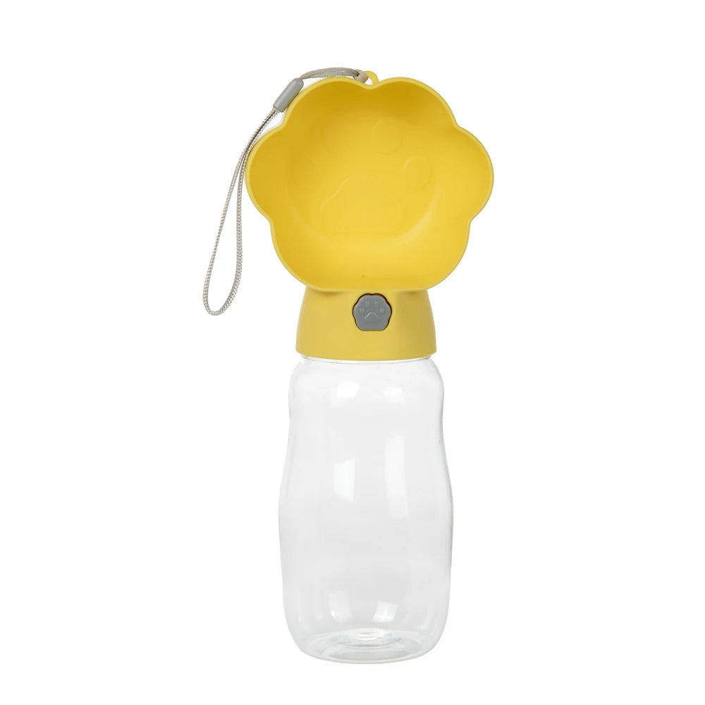 2 in 1 Dog Water Bottle with Food Container 530Ml Outdoor Portable Pet Water Dispenser Feeding Bowl for Small Large Dogs Cats