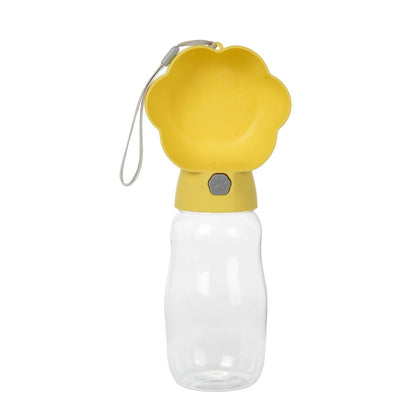 2 in 1 Dog Water Bottle with Food Container 530Ml Outdoor Portable Pet Water Dispenser Feeding Bowl for Small Large Dogs Cats