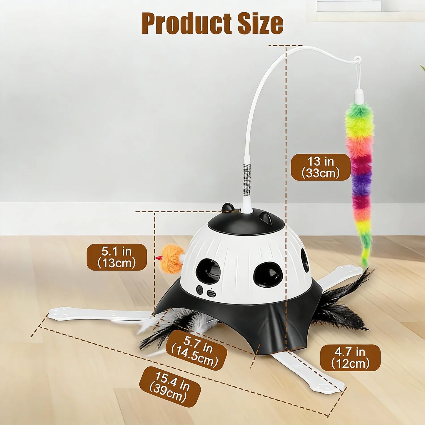 VOCOO Interactive Cat Toys for Indoor Cats, Motion Activate Automatic Cat Toys, 3-In-1 Hunt,Hide and Seek Game, USB Charging (Black)