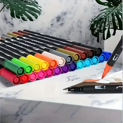 Vibrant Double-Ended Watercolor Markers – Art Set for Drawing & Crafts, Durable Plastic Bodies, Christmas Gift