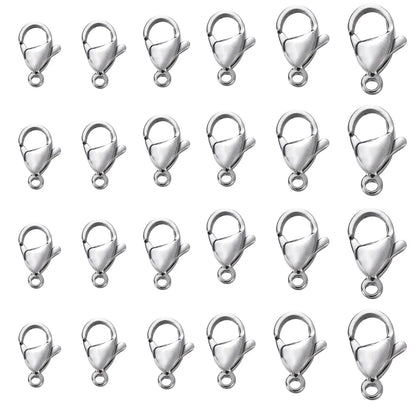 100pcs 9 10 11 12 13 15mm Stainless Steel Lobster Clasp Hook for DIY Necklace Bracelet Chain Jewelry Making Findings Accessories