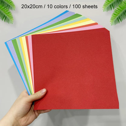 100 Pcs/Set Origami Paper Mixed Set DIY Supplies Colorful Handmade Paper Children's Creative Paper Cutting Handmad Material