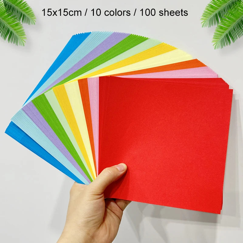 100 Pcs/Set Origami Paper Mixed Set DIY Supplies Colorful Handmade Paper Children's Creative Paper Cutting Handmad Material