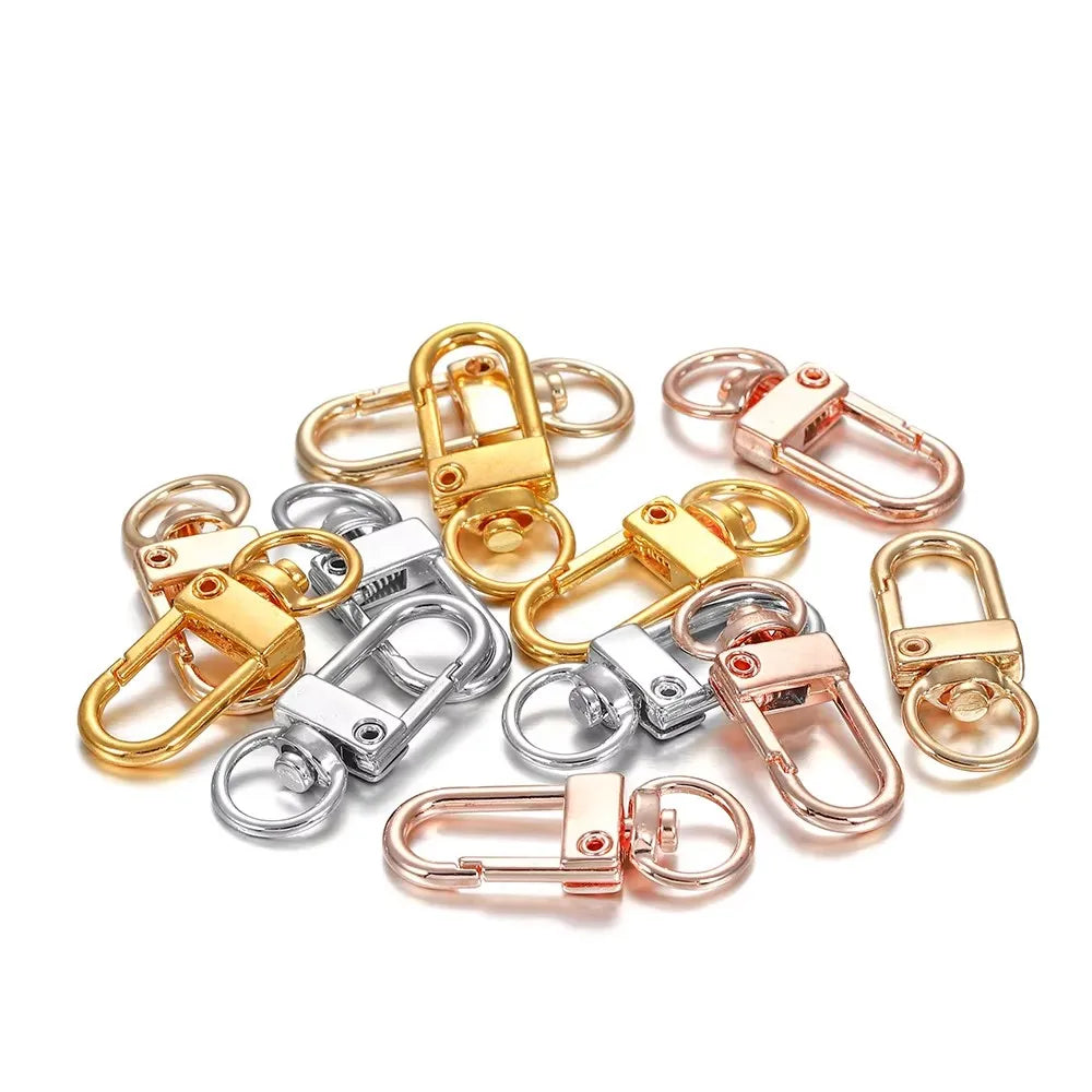 10/30/50Pcs/Lot Colorful Alloy Snap Lobster Clasp Hooks Keychain Findings for DIY Jewelry Making Key Ring Accessories Wholesale