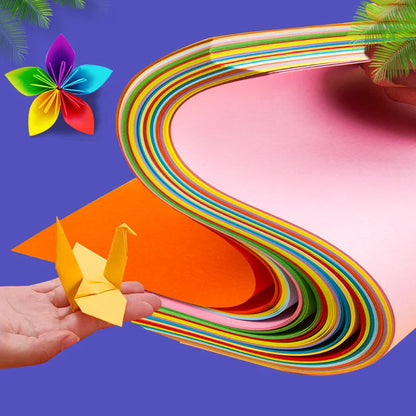 100 Pcs/Set Origami Paper Mixed Set DIY Supplies Colorful Handmade Paper Children's Creative Paper Cutting Handmad Material