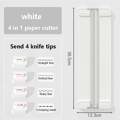 1PC 4 in 1 two-way paper cutter, manual office paper cutter, send 4 cutter heads,design for schools, offices and homes