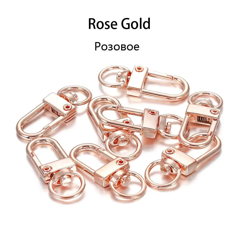 10/30/50Pcs/Lot Colorful Alloy Snap Lobster Clasp Hooks Keychain Findings for DIY Jewelry Making Key Ring Accessories Wholesale