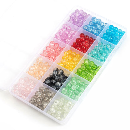 Glass Beads Bracelet Making Kits 28 Colors 8mm Crystal Beads Round Gemstone Stone Beads with Accessories for Jewelry Making DIY