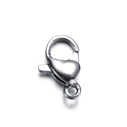 100pcs 9 10 11 12 13 15mm Stainless Steel Lobster Clasp Hook for DIY Necklace Bracelet Chain Jewelry Making Findings Accessories