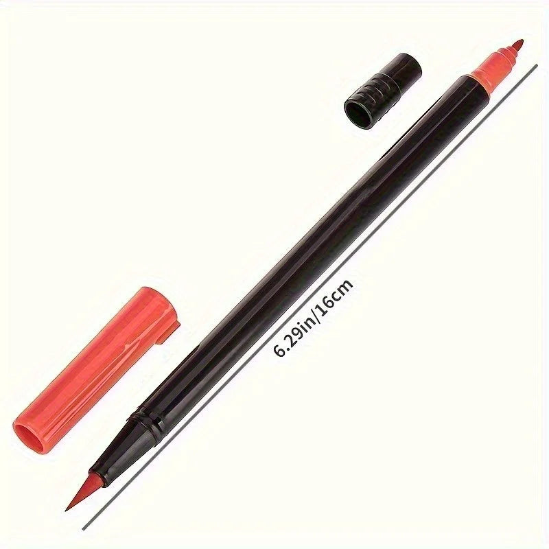 Vibrant Double-Ended Watercolor Markers – Art Set for Drawing & Crafts, Durable Plastic Bodies, Christmas Gift