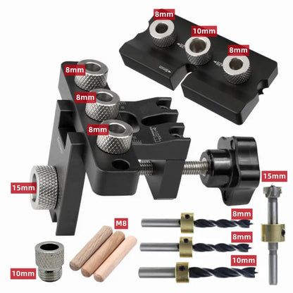 Precision Jig Dowel Cam Jig 3 In 1 Dowelling Jig Master Kit Wood Hole Drilling Guide Woodworking Position for DIY Wood Working