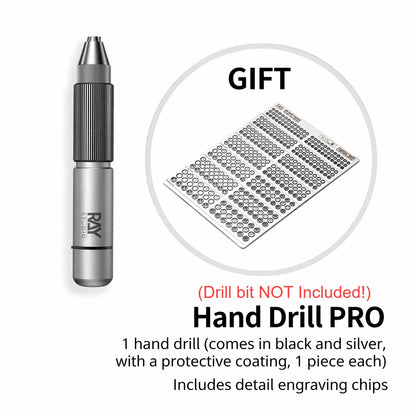 RAY STUDIO RHD Hatch Hand Drill Clamps 0.2~3.175mm Bits for Model & Figure Drilling Hobby Tool