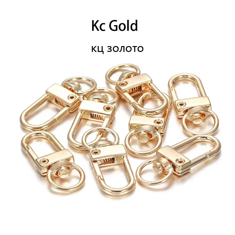 10/30/50Pcs/Lot Colorful Alloy Snap Lobster Clasp Hooks Keychain Findings for DIY Jewelry Making Key Ring Accessories Wholesale