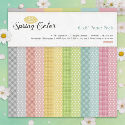 12 Sheets Pastel Spring Craft Paper Pack for Scrapbooking Card Making DIY Origami Background Paper with Cutting Dies