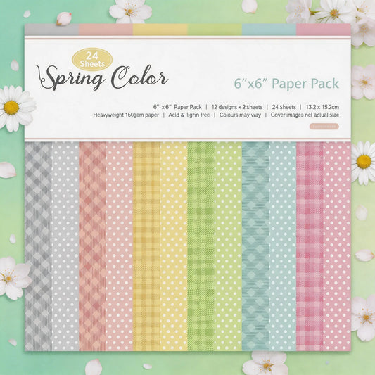 12 Sheets Pastel Spring Craft Paper Pack for Scrapbooking Card Making DIY Origami Background Paper with Cutting Dies