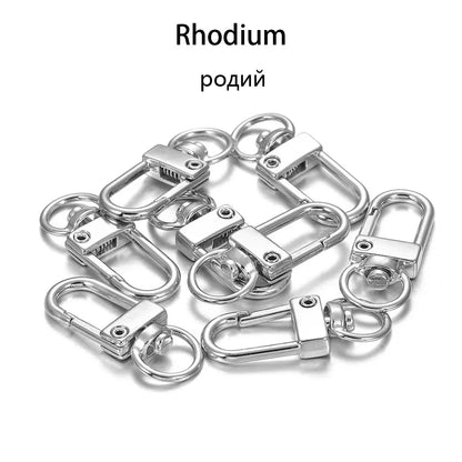 10/30/50Pcs/Lot Colorful Alloy Snap Lobster Clasp Hooks Keychain Findings for DIY Jewelry Making Key Ring Accessories Wholesale