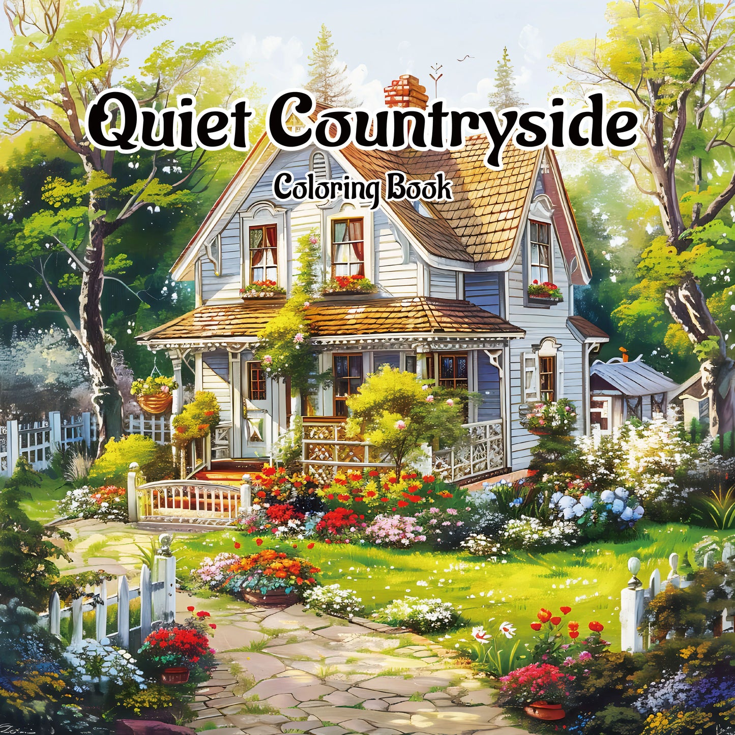 20 Page TREEHOUSE FANTASY Coloring Book for Adults Landscape Pattern Designs Stress Relief Relaxation DIY Graffiti Painting Book