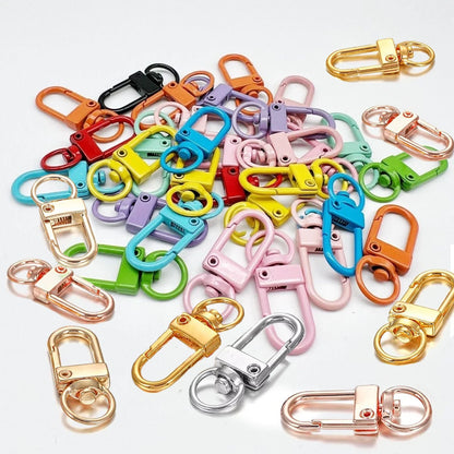 10/30/50Pcs/Lot Colorful Alloy Snap Lobster Clasp Hooks Keychain Findings for DIY Jewelry Making Key Ring Accessories Wholesale