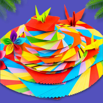100 Pcs/Set Origami Paper Mixed Set DIY Supplies Colorful Handmade Paper Children's Creative Paper Cutting Handmad Material