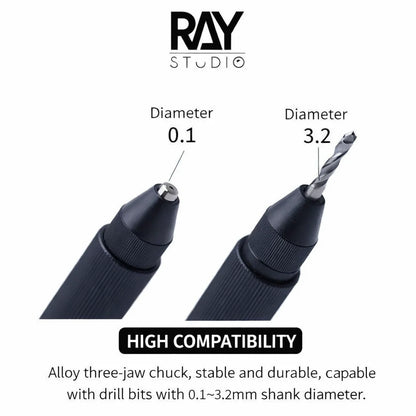 RAY STUDIO RHD Hatch Hand Drill Clamps 0.2~3.175mm Bits for Model & Figure Drilling Hobby Tool