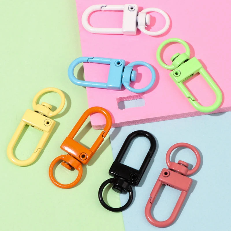 10/30/50Pcs/Lot Colorful Alloy Snap Lobster Clasp Hooks Keychain Findings for DIY Jewelry Making Key Ring Accessories Wholesale