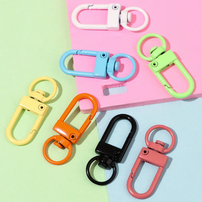 10/30/50Pcs/Lot Colorful Alloy Snap Lobster Clasp Hooks Keychain Findings for DIY Jewelry Making Key Ring Accessories Wholesale