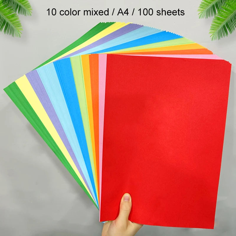 100 Pcs/Set Origami Paper Mixed Set DIY Supplies Colorful Handmade Paper Children's Creative Paper Cutting Handmad Material