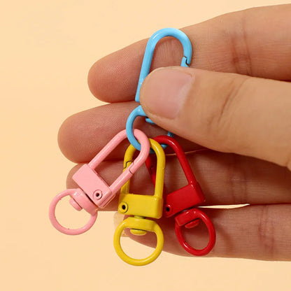 10/30/50Pcs/Lot Colorful Alloy Snap Lobster Clasp Hooks Keychain Findings for DIY Jewelry Making Key Ring Accessories Wholesale