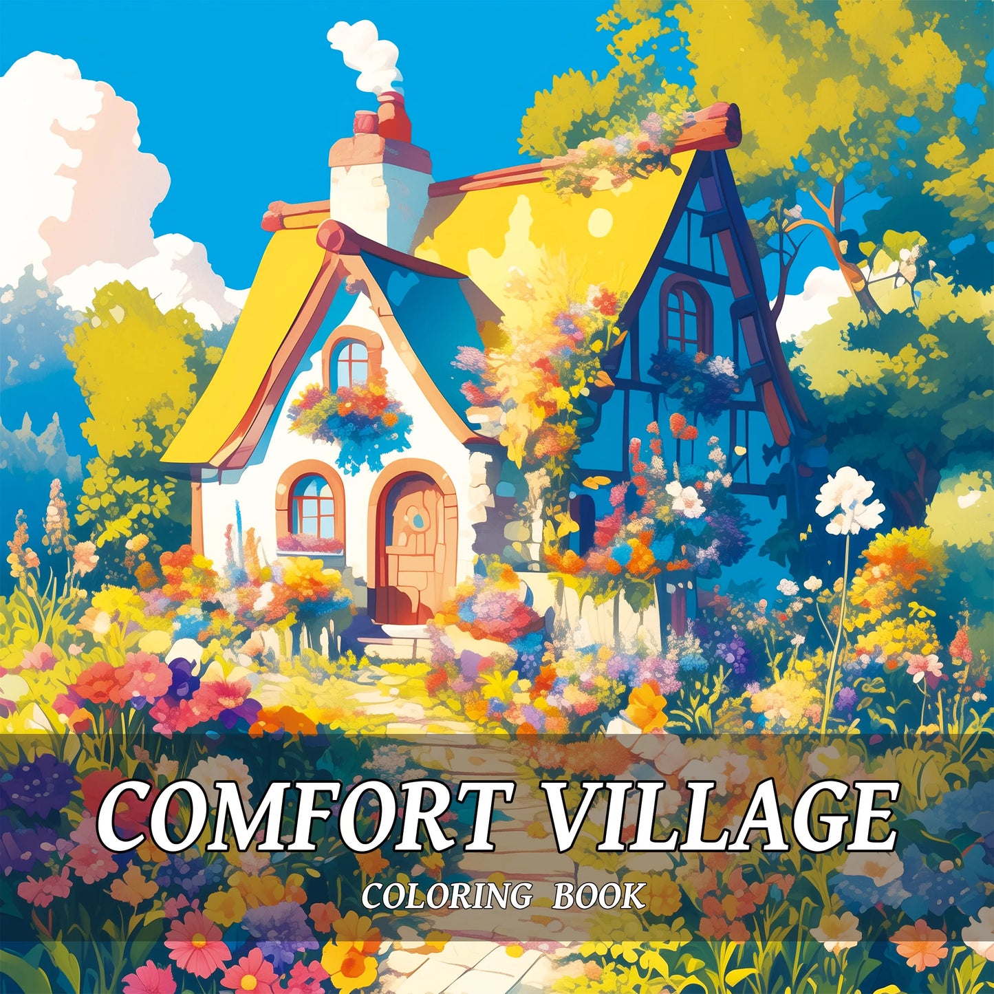 20 Page TREEHOUSE FANTASY Coloring Book for Adults Landscape Pattern Designs Stress Relief Relaxation DIY Graffiti Painting Book