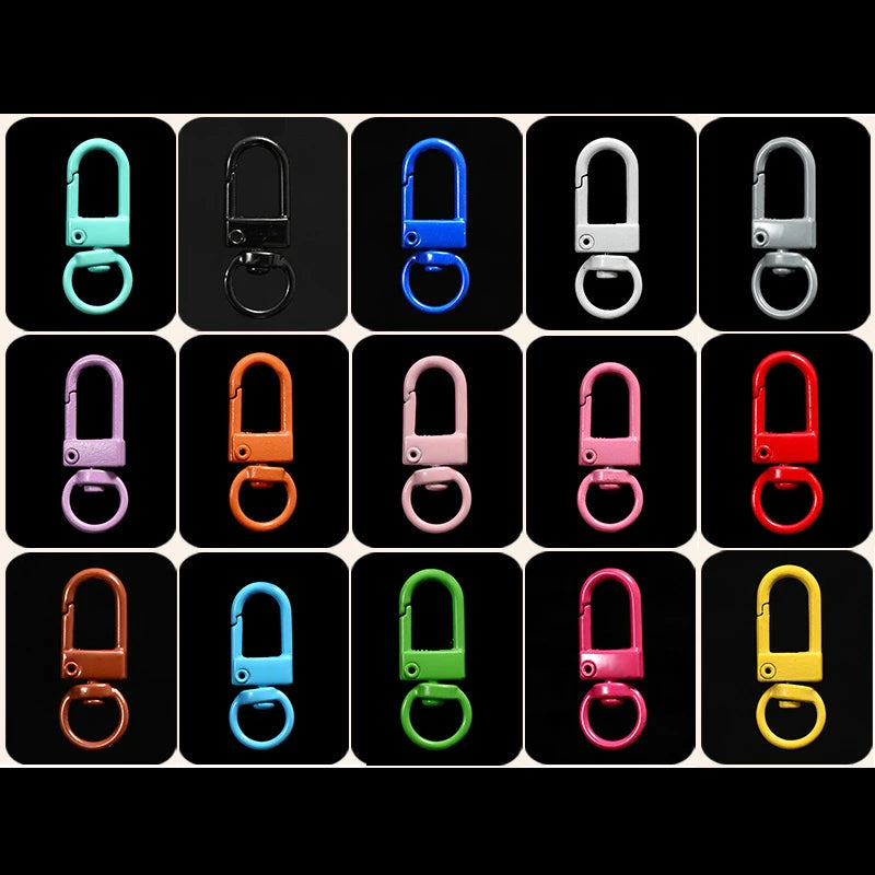 10/30/50Pcs/Lot Colorful Alloy Snap Lobster Clasp Hooks Keychain Findings for DIY Jewelry Making Key Ring Accessories Wholesale
