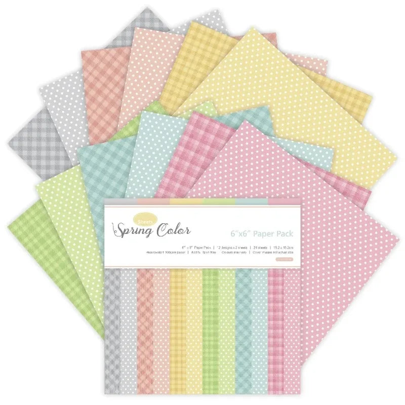 12 Sheets Pastel Spring Craft Paper Pack for Scrapbooking Card Making DIY Origami Background Paper with Cutting Dies