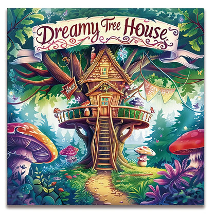 20 Page TREEHOUSE FANTASY Coloring Book for Adults Landscape Pattern Designs Stress Relief Relaxation DIY Graffiti Painting Book