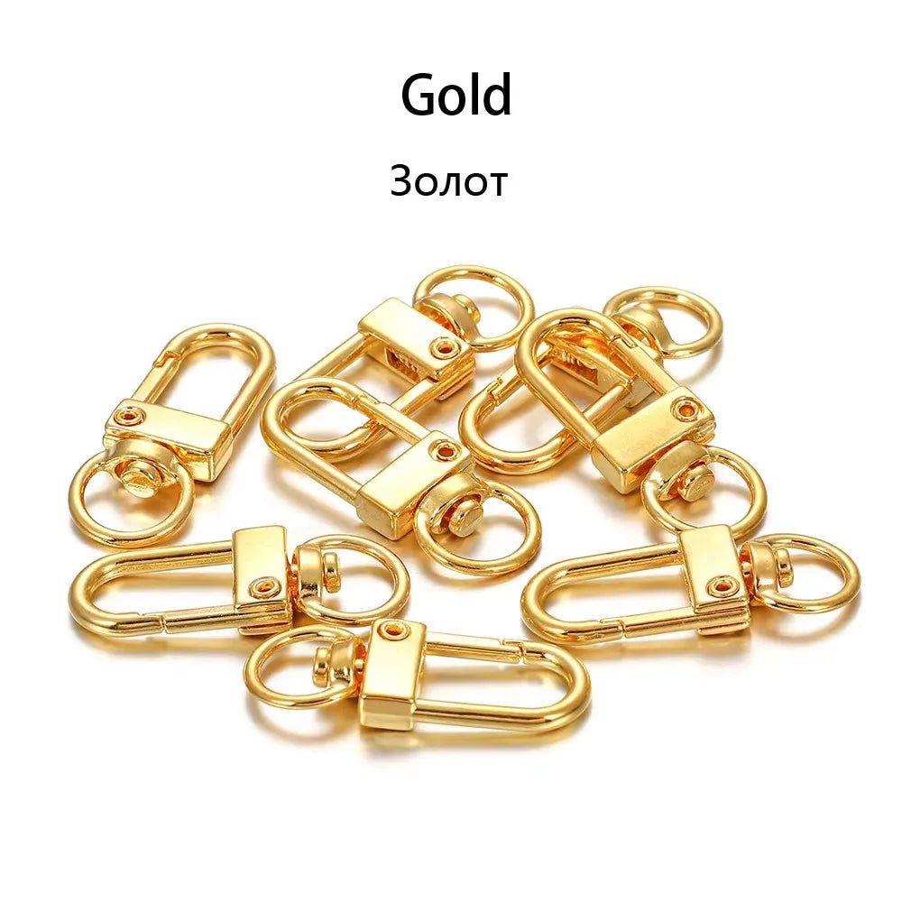 10/30/50Pcs/Lot Colorful Alloy Snap Lobster Clasp Hooks Keychain Findings for DIY Jewelry Making Key Ring Accessories Wholesale