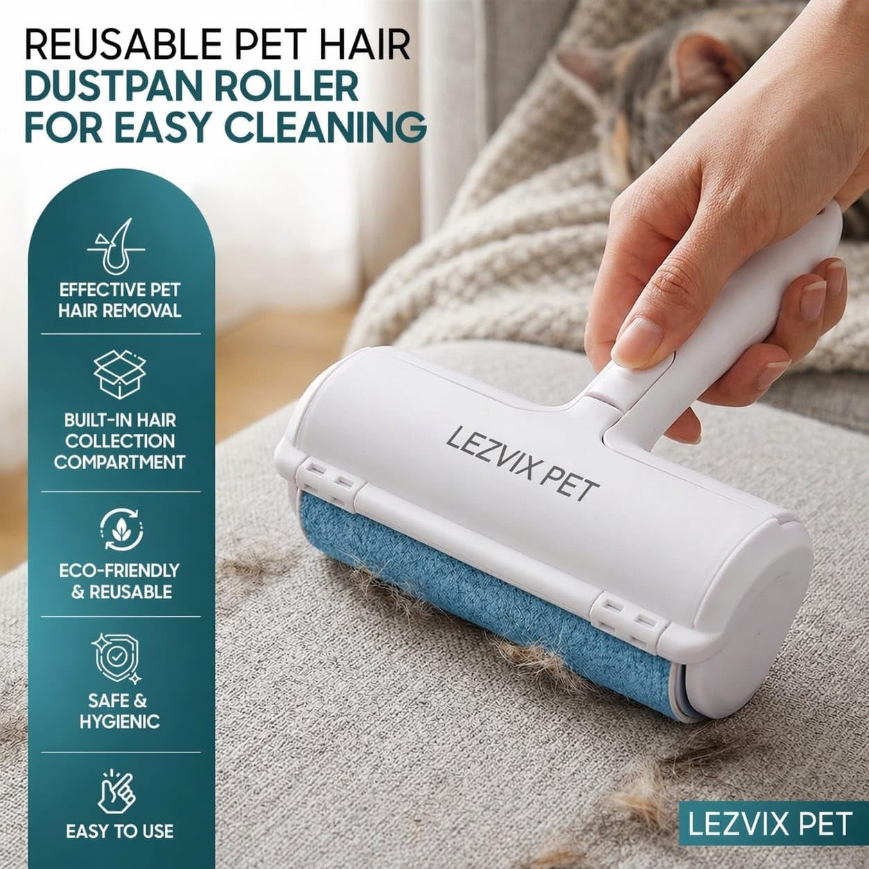 Self Cleaning Slicker Brush for Dogs & Cats – Dog & Cat Grooming Brush for Shedding, Deshedding, Undercoat Care & Loose Fur Removal