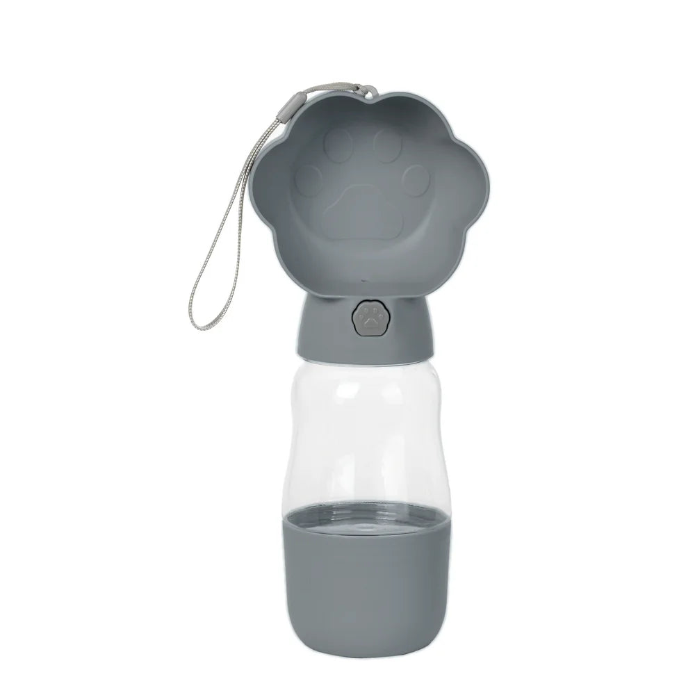 2 in 1 Dog Water Bottle with Food Container 530Ml Outdoor Portable Pet Water Dispenser Feeding Bowl for Small Large Dogs Cats