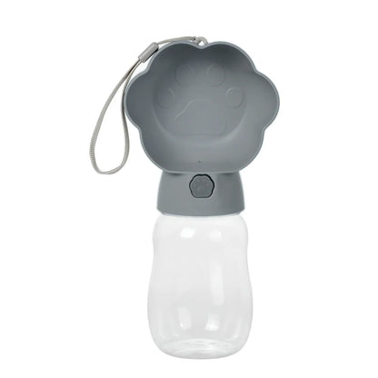 2 in 1 Dog Water Bottle with Food Container 530Ml Outdoor Portable Pet Water Dispenser Feeding Bowl for Small Large Dogs Cats