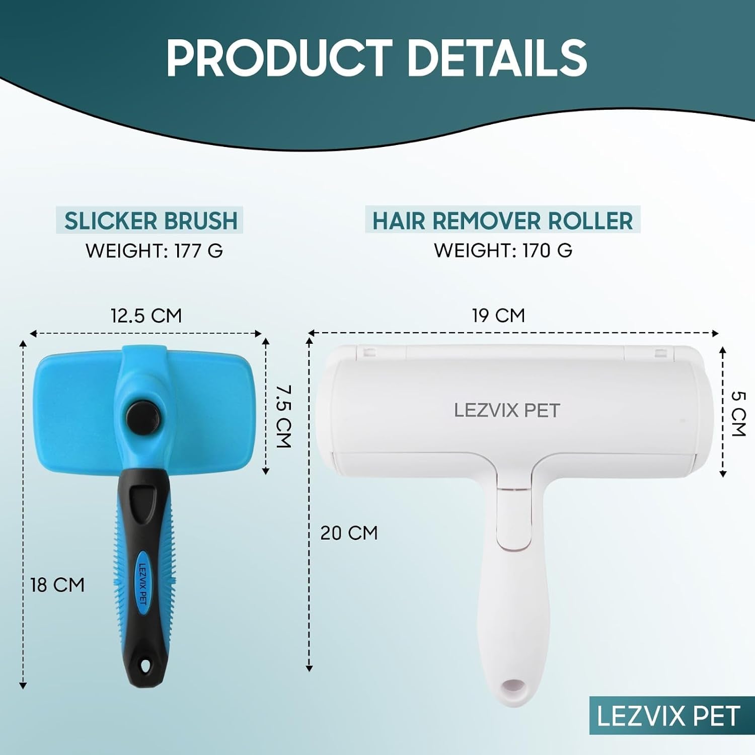 Self Cleaning Slicker Brush for Dogs & Cats – Dog & Cat Grooming Brush for Shedding, Deshedding, Undercoat Care & Loose Fur Removal