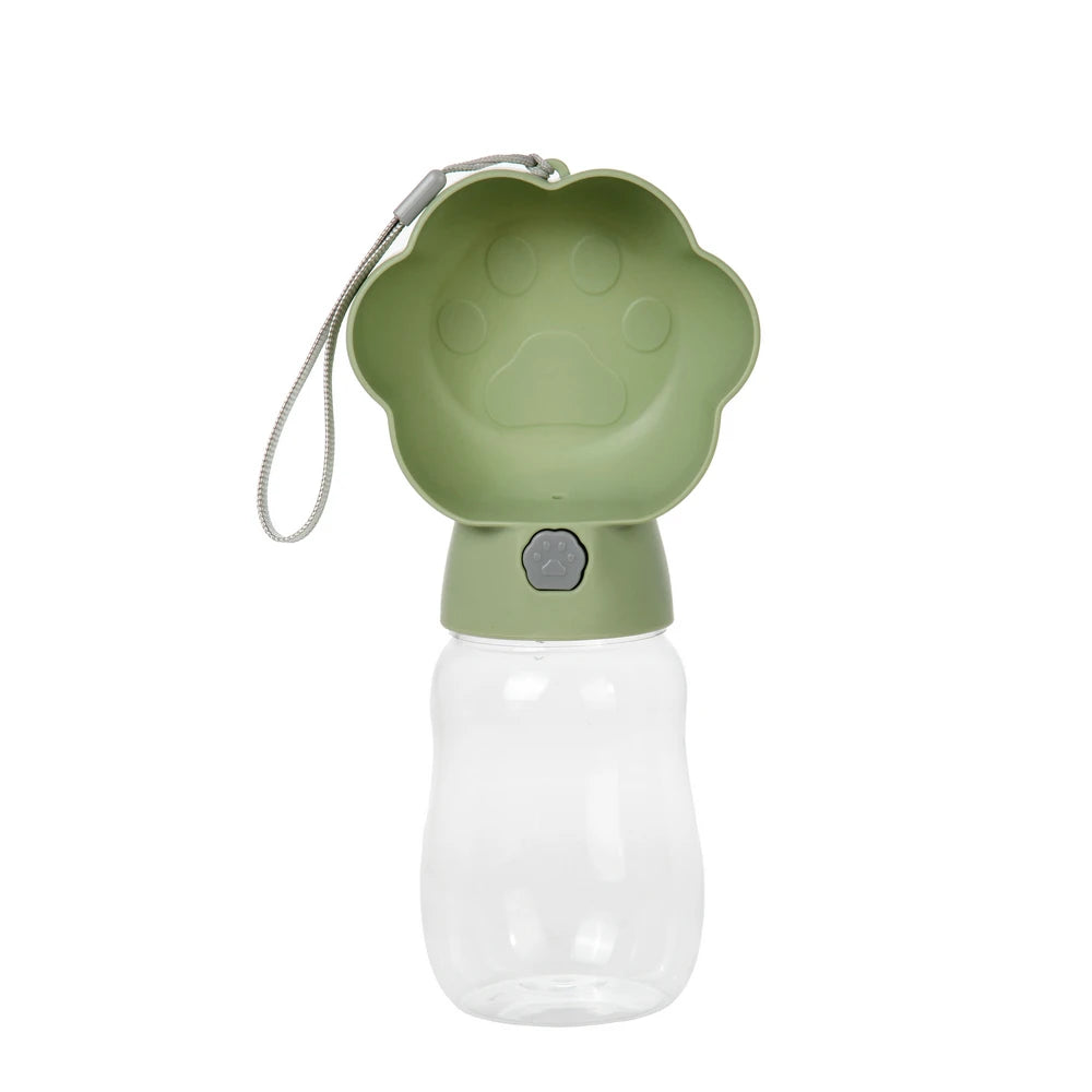 2 in 1 Dog Water Bottle with Food Container 530Ml Outdoor Portable Pet Water Dispenser Feeding Bowl for Small Large Dogs Cats