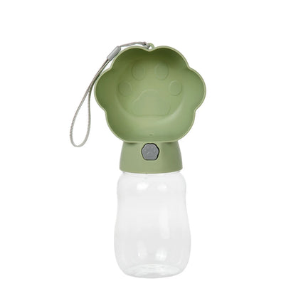 2 in 1 Dog Water Bottle with Food Container 530Ml Outdoor Portable Pet Water Dispenser Feeding Bowl for Small Large Dogs Cats