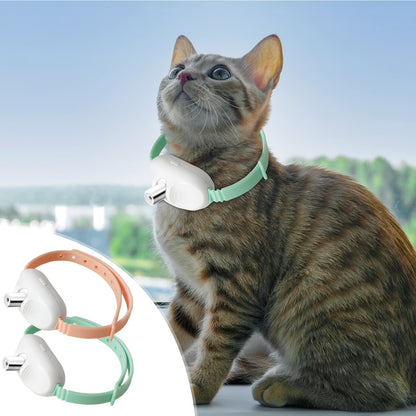 WLOELOEW Mint Green Automatic Laser Pointer Collar for Cats Wearable Interactive Cat Toy Usb Rechargeable Smart Amusing Pet Collar Plastic and Silicone Material Mint Green