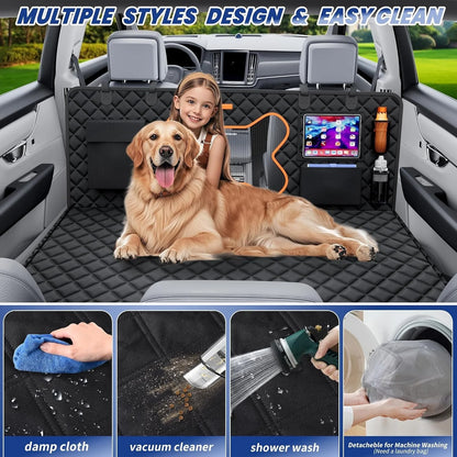Truck Dog Seat Cover Back Seat, Hard Bottom Heavy-Duty 100Lbs Holding for Dogs